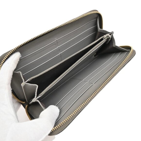 GUCCI Micro Guccissima GG Pattern Long Zipper Wallet Leather Black Gold 31KB287 - Picture 10 of 13